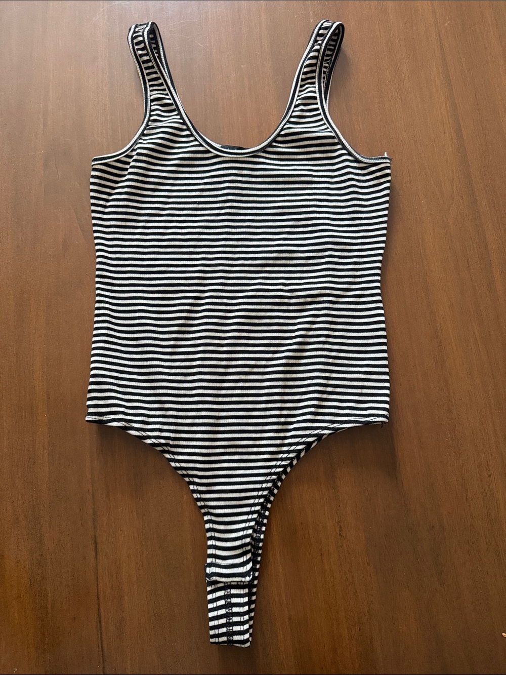 Keep It Classic Black and White Striped V-Neck Bodysuit